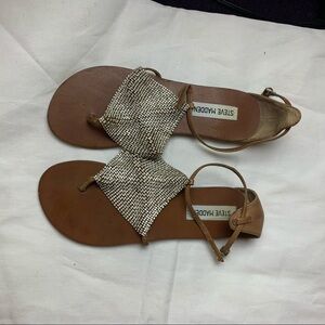 steve madden jeweled tan sandals
